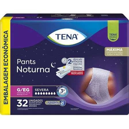 Roupa Íntima Tena Pants Noturna G/EG 32 unidades