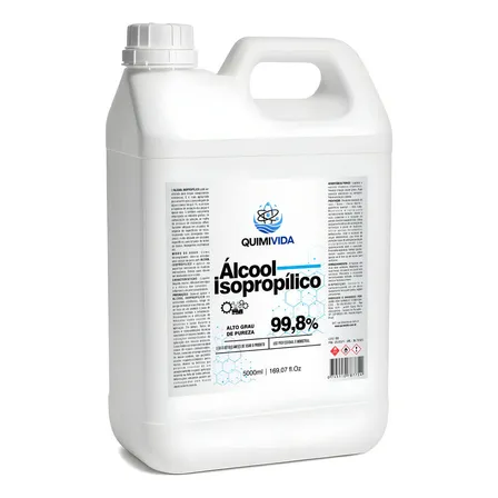 Álcool Isopropílico Quimivida 99,8% 5L para Limpeza de Placas Eletrônicas
