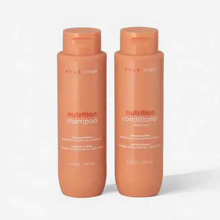Kit Braé Stages Nutrição: Shampoo E Condicionador Para Cabelos Ressecados E Sem Vida