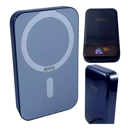 Carregador Magnético Pd Portátil Power Bank Indução 10000mah Cor Preto