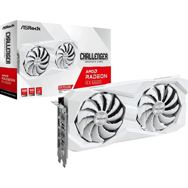 Placa De Video Asrock Radeon Rx 6600 Challenger 8gb Branco