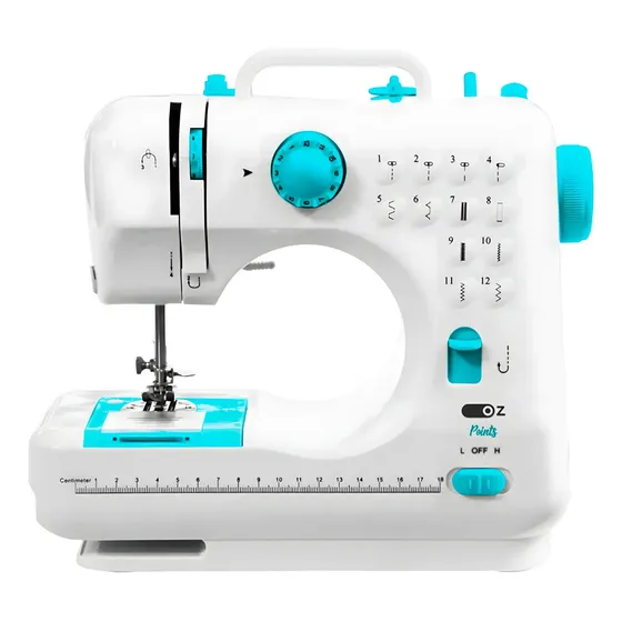 Máquina De Costura Reta Oz Sm1010 Portátil 12 Pontos Branca