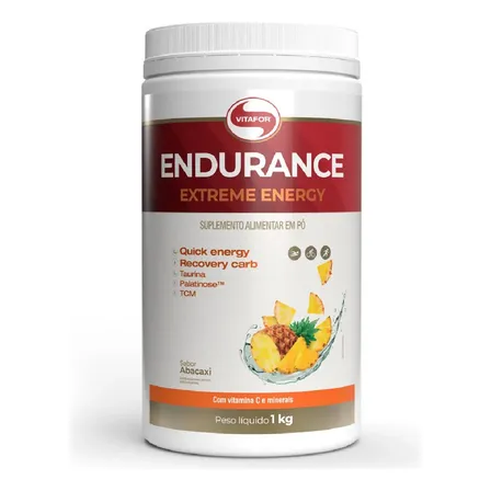 Pré-treino Endurance Extreme Energy Pote 1kg Vitafor Abacaxi