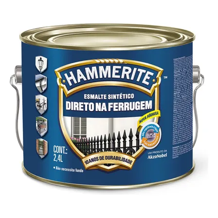 Esmalte Direto Na Ferrugem Hammerite 2,4l Diversas Cores Cor Prata