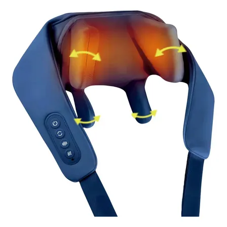 Massageador de Pescoço Elétrico Shiatsu Sem Fio 6d - Relaxmedic Cor Azul-marinho