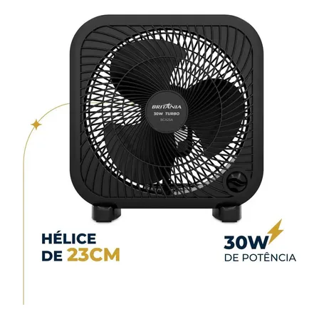 Ventilador de Mesa Britânia BCA25A com 3 Velocidades e Diâmetro de 23 cm