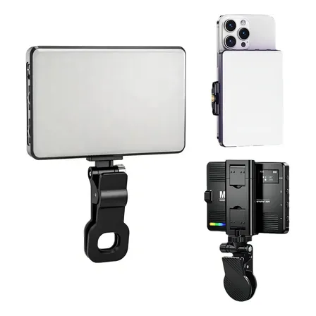 Led Fotografia Preenchimento Rgb Para Camera Cel Usb Tipoc Estrutura Preto