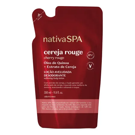 Nativa Spa Refil Loção Aveludada Cereja Rouge 350ml