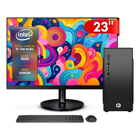 Computador Completo 2eletro Fast Intel Core I5, 16gb Ram, Ssd 256gb, Bivolt, Monitor 23 Full Hd - Cd2e-0131fa 256 Gb 16 Gb Intel Hd Graphics