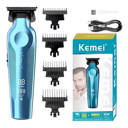 Maquina De Acabamento Profissional Kemei Km 264 Azul 127/220v
