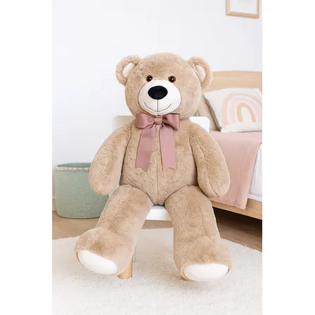 Urso Bicho Pelúcia Gigante Antialérgico Presente Crianças Cor areia 80cm