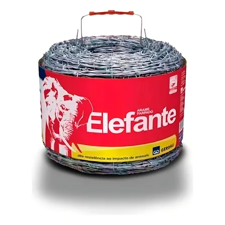Arame Farpado 400 Metros 2,2mm Modelo Elefante Gerdau Galvanizado