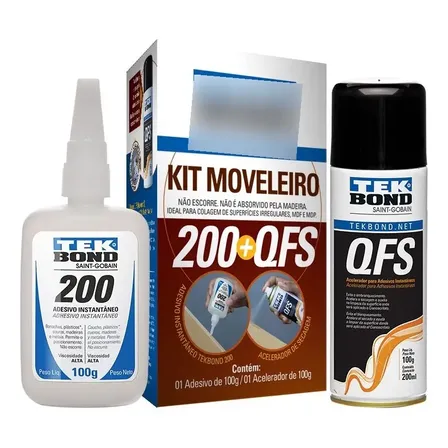 Kit Moveleiro Tek Bond 200 100g + Ativador Qfs 200ml Tekbond
