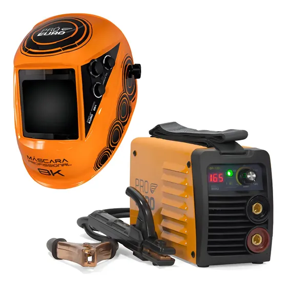 Máquina de Solda Inversora Gp 165a + Máscara Automática 8k Pró Euro
