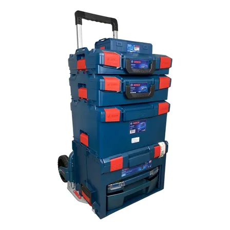 Kit Maletas Caixas De Ferramentas L-boxx Com Carrinho Bosch Cor Azul-marinho