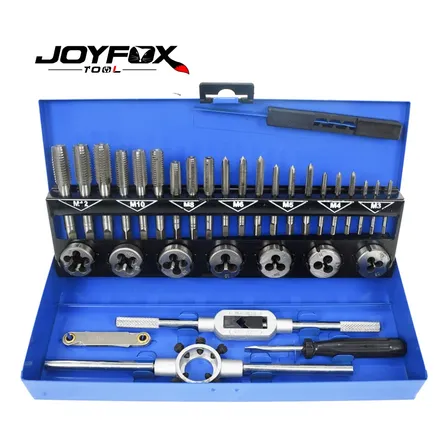 Joyfox Kit Macho E Tarracha Jogo de Machos e Cossinetes Profissinal 32 Peças Ferramentas de Rosqueamento Manual Reparo de Roscas