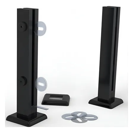 Coluna Torre Aço Inox Preto Fosco 40cm 2 Furos Star Puxadores
