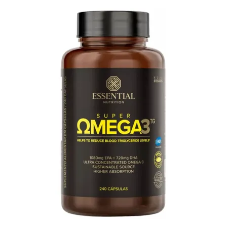 Super Omega 3 Tg Essential Nutrition 240 Cápsulas Sabor Natural