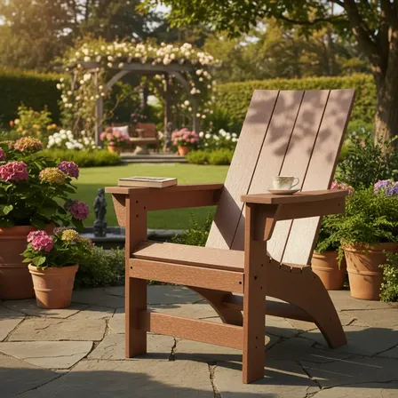 Cadeira Adirondack Madeira Plástica MBS Jardim
