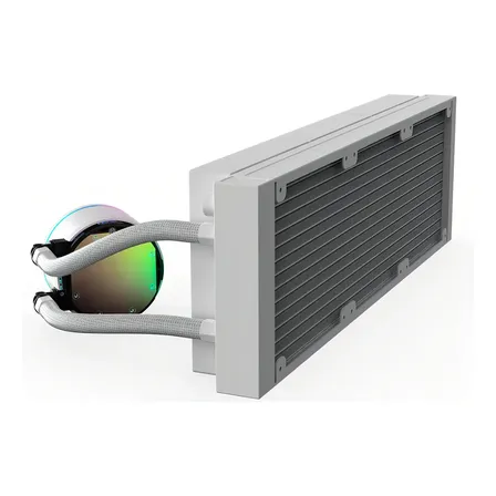 Water Cooler Gamer Kalkan Alpha 360 Argb Com Display Branco Preto