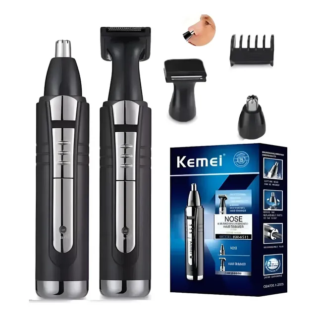 Aparador Pelo Nariz Barba Bigode Depilação Antirruído Kemei KM-6511
