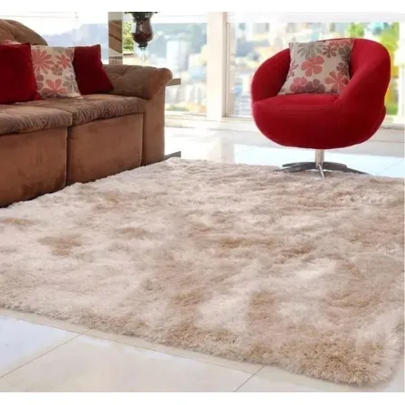 Casa Laura Enxovais Shaggy Luxo / Quarto-sala Liso 1.4 M 1 M Bege Mesclado