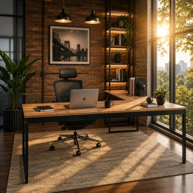 Escrivaninha Mesa Em L Industrial De Canto Nórdico Meslmagn 150x74x45 Vintage Ferro E Madeira Laminado Com Preto Sofa Sogude Lâmina Com Preto