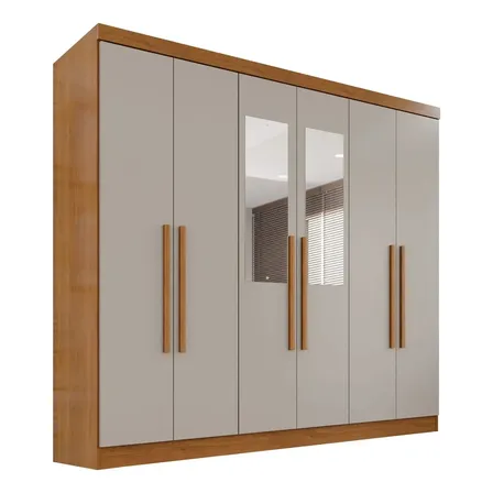 Guarda-roupa Casal Com Espelho 6 Portas 2 Gavetas França