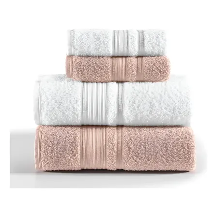 Jogo De Toalhas Altenburg Tóquio Banho 4 Branco E Rosa Delicacy Liso