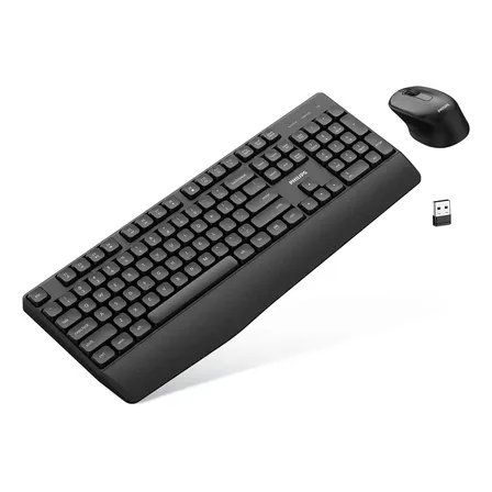 Kit de teclado e mouse sem fio Philips Spt6348 Computador com conexão Bluetooth com Android PC Sistema iOS Silencioso