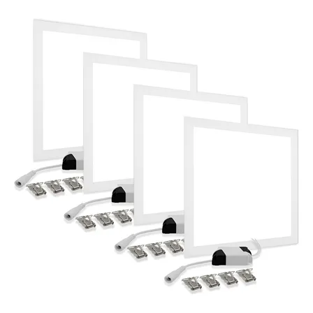 Kit 4 Plafon Embutir Painel Led 62x62cm 50w Quadrado Neutro Estrutura Branco/neutro