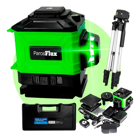 Nível A Laser Verde 12 Linhas Esquadro + Suporte + Tripé