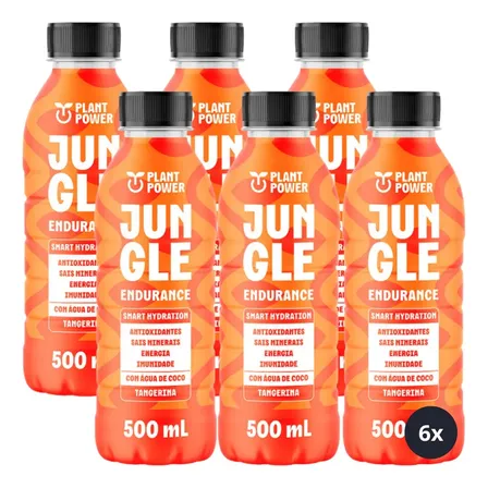 6x Isotônico Jungle Endurance Plant Power Tangerina 500ml