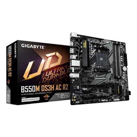 Placa Mae Gigabyte B550m Ds3h Ac R2 1.0 Ddr4 Am4 Preto