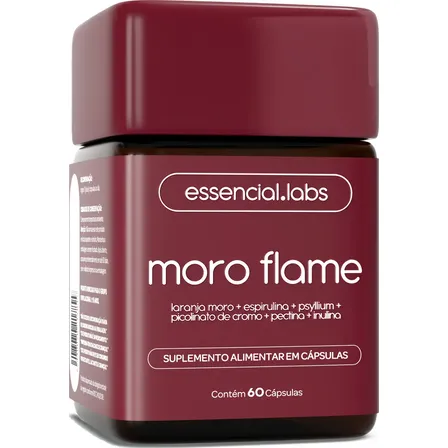 MORO FLAME - Fórmula Avançada Contendo Morosil + Spirulina + Picolinato De Cromo + Psyllium + Inulina + Pectina Cítrica - 60 Cápsulas