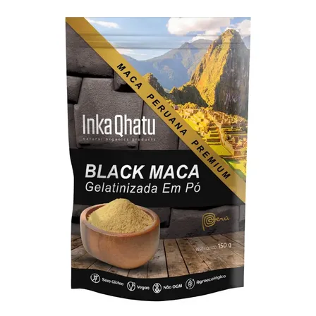 Black Maca Gelatinizada 150g Premium - Inka Qhatu Sabor Sem Sabor