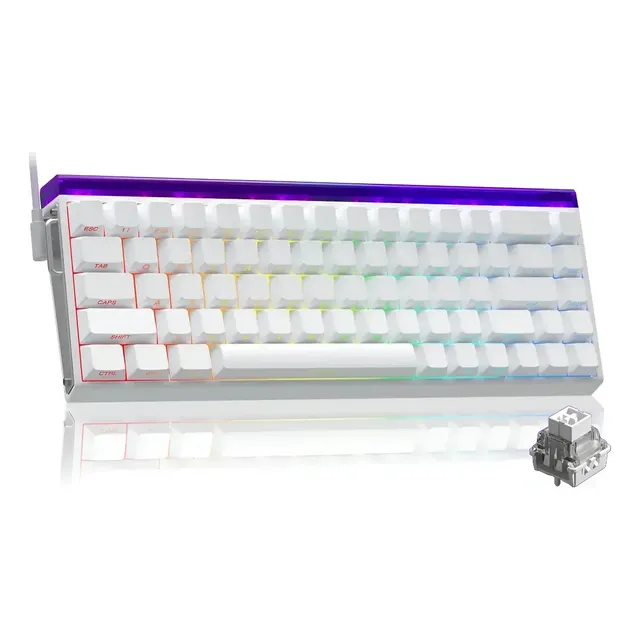 Teclado Magnético Aula Hero68 He 0.01mm Rapid Trigger 8000hz Cor De Teclado Branco aula Idioma Inglês Us