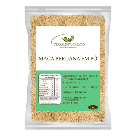 Maca Peruana Em Pó 1kg Natural Pura Nutricional Vegano Livre De Glúten