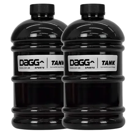 Kit 2 Garrafa De Água 2 Litros Squeeze Galão Academia Treino Cor Preto/Preto