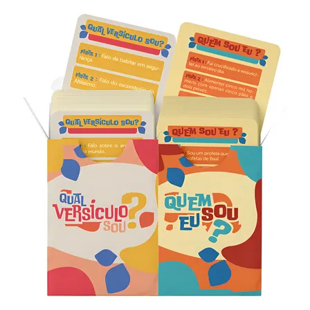 Kit Jogo Bíblico De Cartas Educativo Qual Versículo Sou? + Quem Sou Eu? Editora Penkal