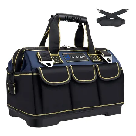 Bolsa Maleta Ferramentas Fundo Reforçado G Hyporium Cor Preto Com Azul