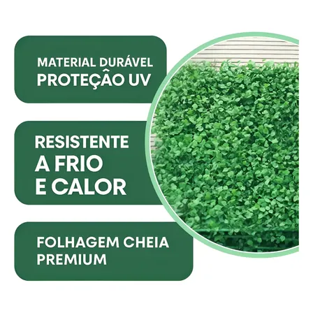 29 Placa De Grama Buchinho 40x60 Jardim Vertical Artificial Noogs Para Area Interna e Externa Com Proteção UV