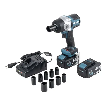 Chave Impacto Wesco Brush 1/2 Ws2392k2 2bat 4ah Maleta Cor Azul-petróleo