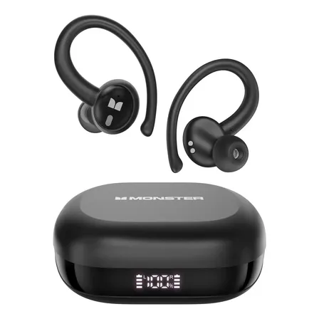 Fone De Ouvido Esportivo Bluetooth Monster Fone De Ouvido Sem Fio Con Luzes Led,estéreo Hi-fi,bateria De 48 Horas De Duração, Cor Preto