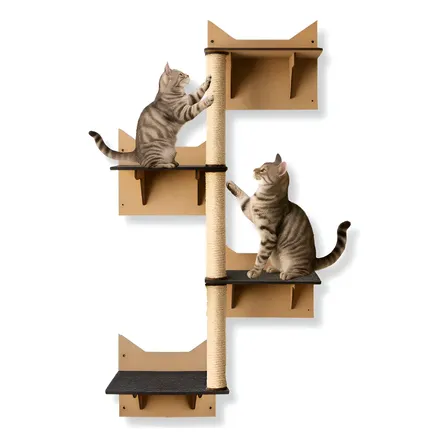 Arranhador Com Plataformas Para Gatos Escalador De Parede Para Gato Poste De Sisal Escalada Com Prateleiras Boxfan