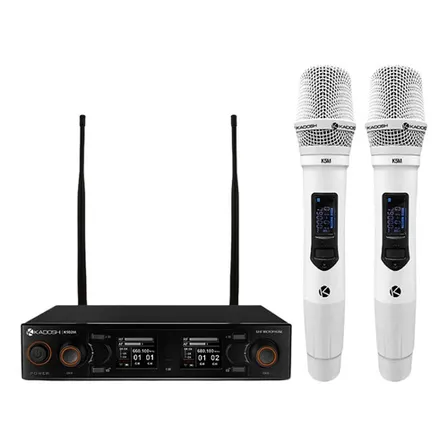 Microfones Sem Fios Kadosh K-502m Dinâmico Carga Por Usb Cor Branco