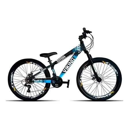 Bicicleta Aro 26 Vikingx Tuff X-25 Grau Freeride Vmaxx Rl Cor Preto/azul Tamanho Do Quadro 13.5