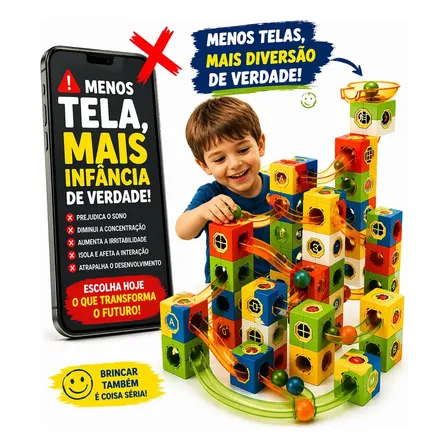 Bloco De Montar Magnético 111 Pç Laune Haus - Brinquedo Stem