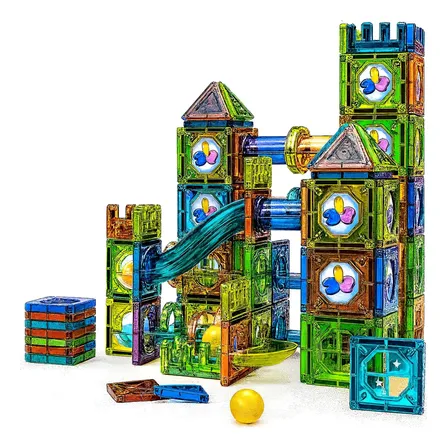 Bloco Montar Magnético 158 Pçs Stem Desenvolvimento Infantil
