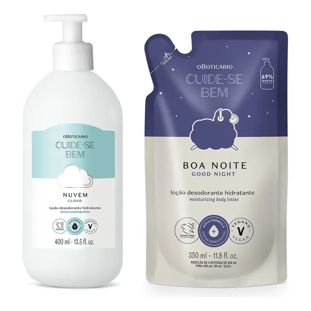 Combo Cuide-se Bem: Loção Corporal Nuvem 400ml + Refil Boa N Neutra